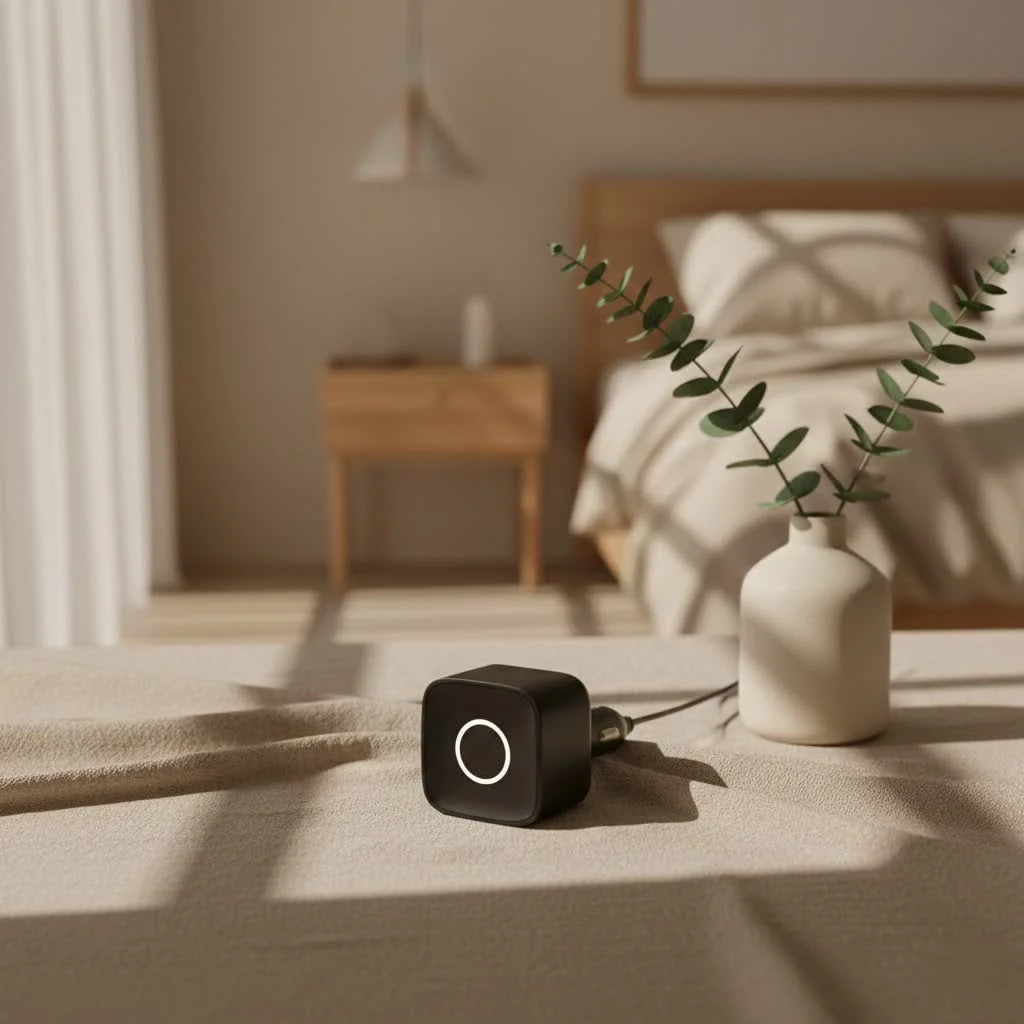 Belkin car charger plugged into a vehicle's 12V outlet