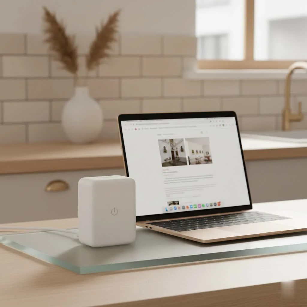 Electric vehicle connected to a smart charger at home